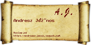 Andresz János névjegykártya