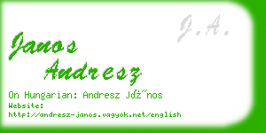 janos andresz business card